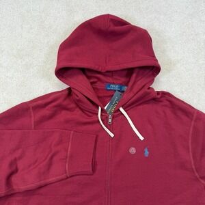 NWT Polo Ralph Lauren Hoodie Full Zip Sweatshirt Mens XL Dark Red Jacket Pony